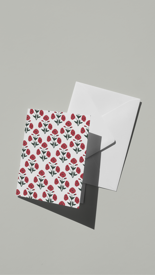 Pink Indian Marigold Greeting Card - Blank Inside