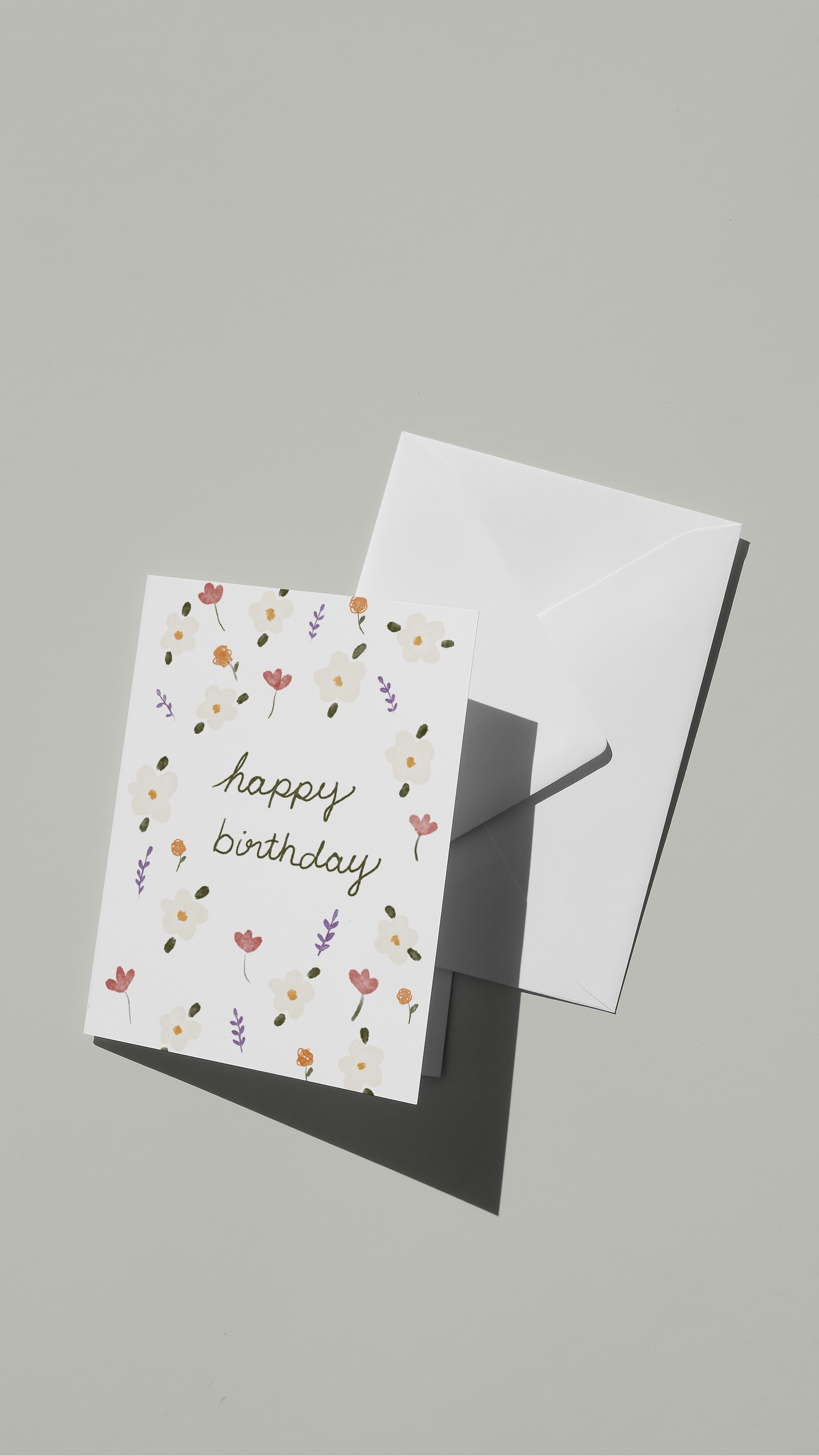 Floral Delight Happy Birthday Card - Blank Inside