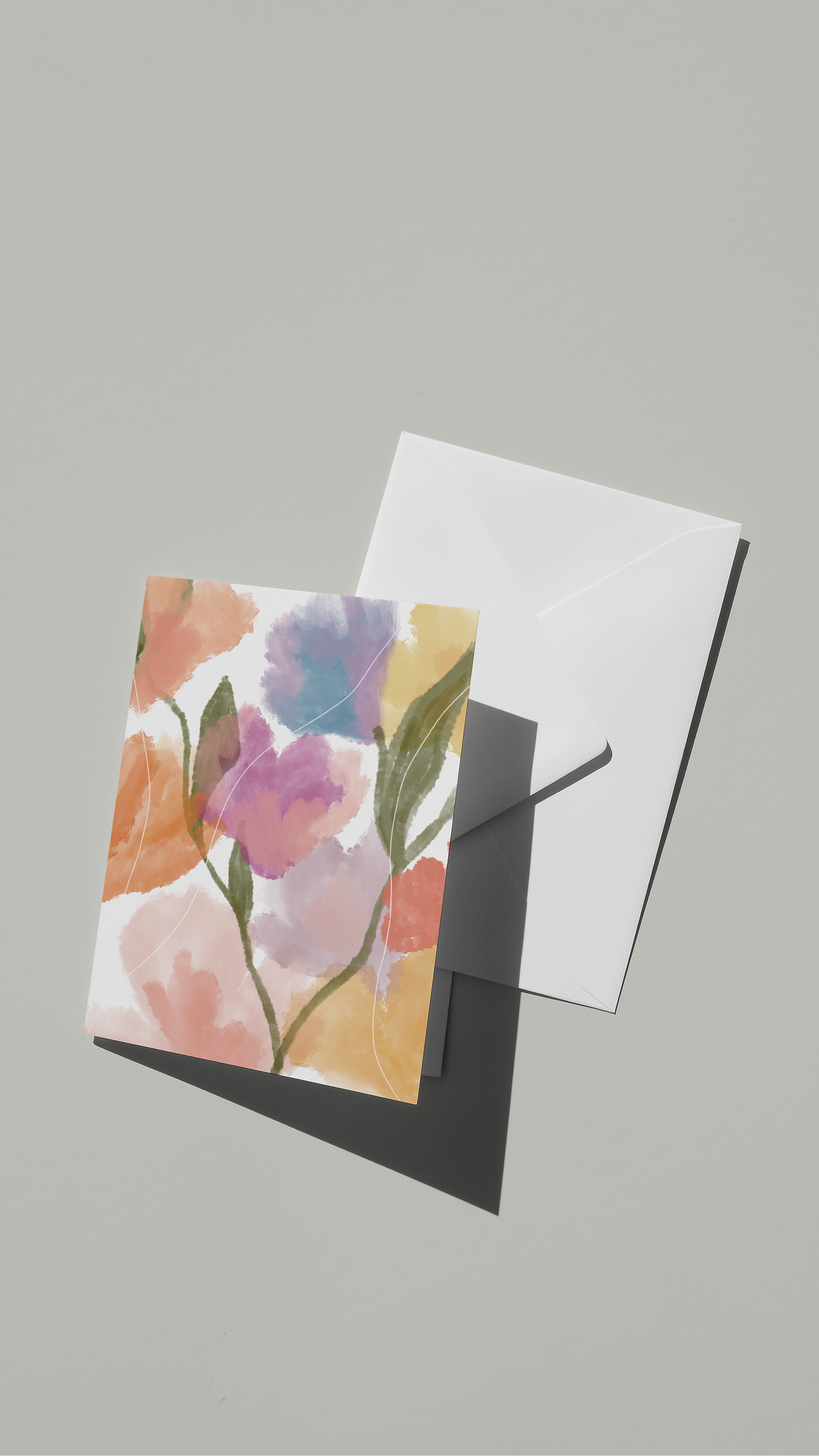 Watercolour Flowers Greeting Card - Blank Inside