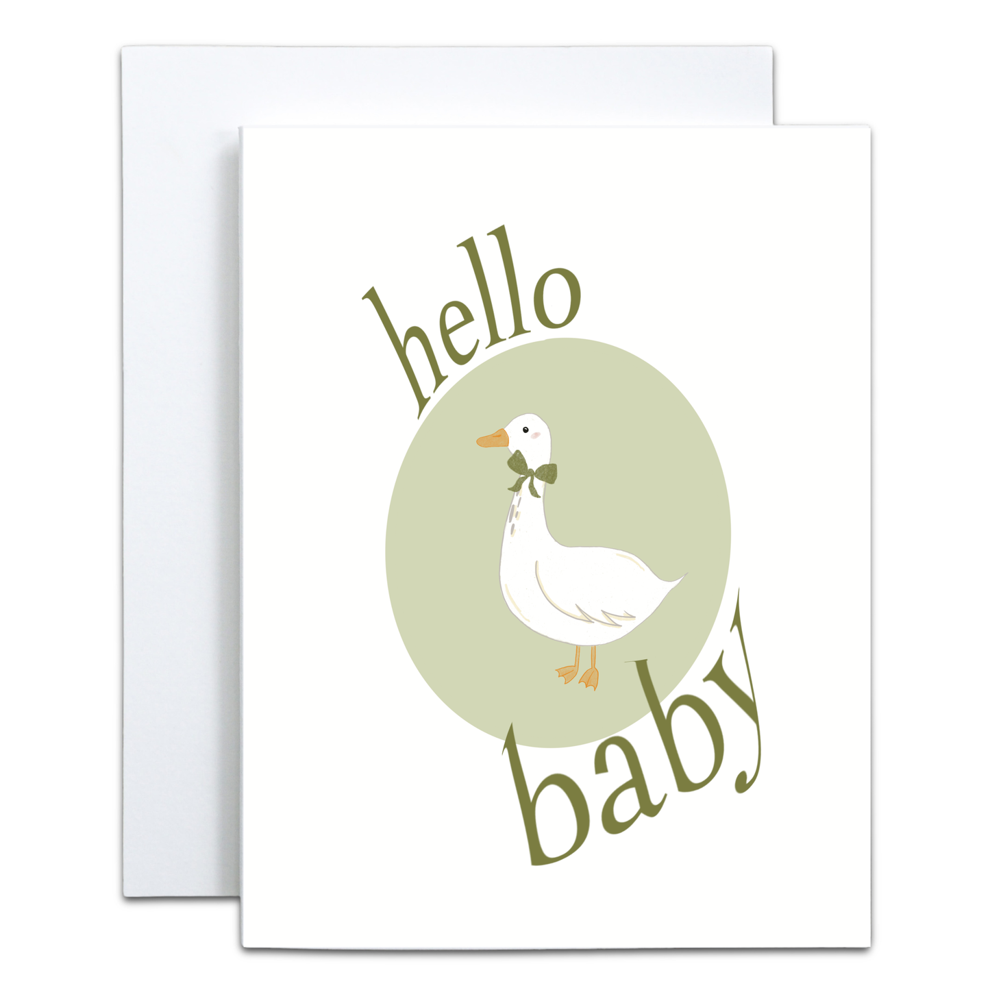 Hello Baby Duck Greeting Card | Gender Neutral Baby Card