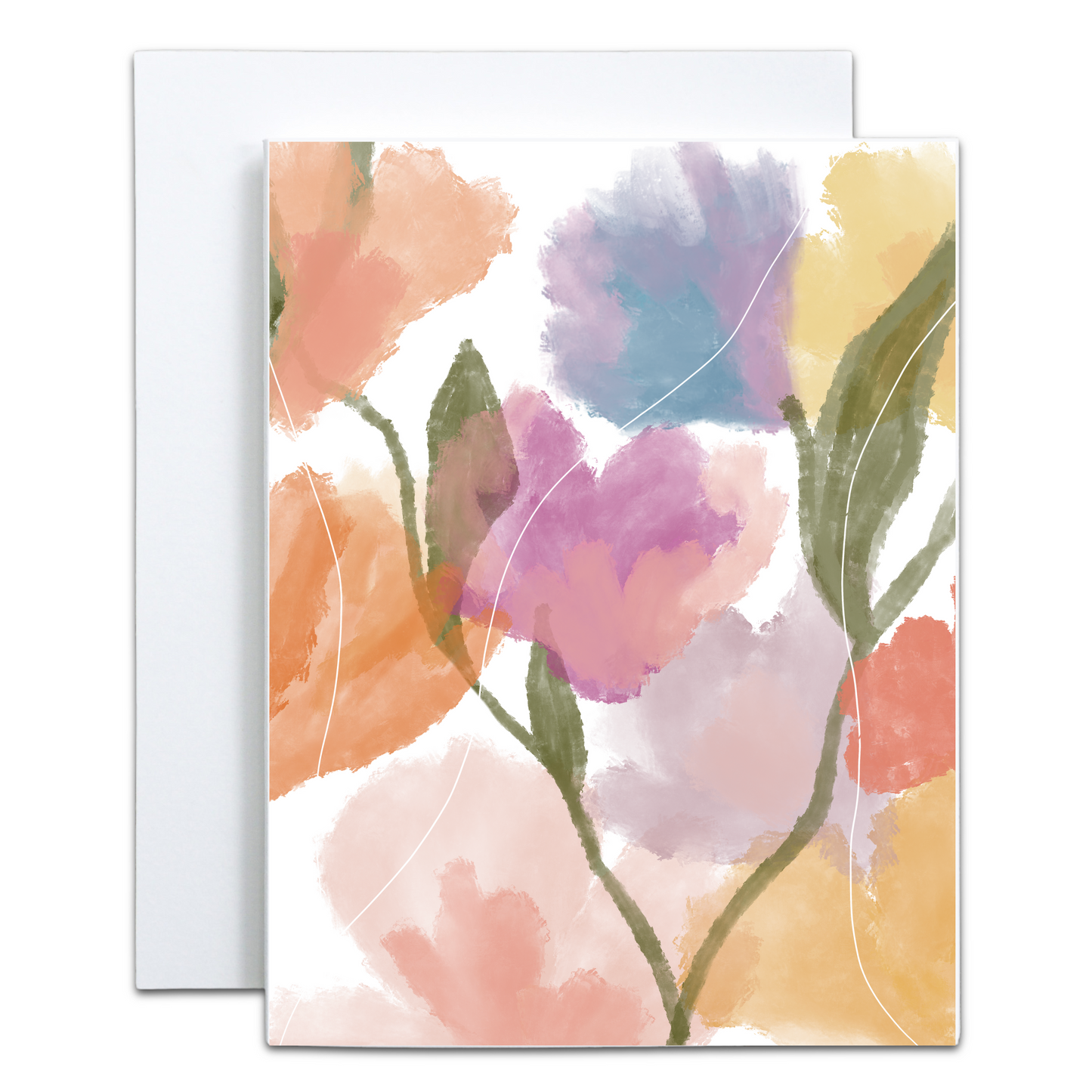 Watercolour Flowers Greeting Card - Blank Inside