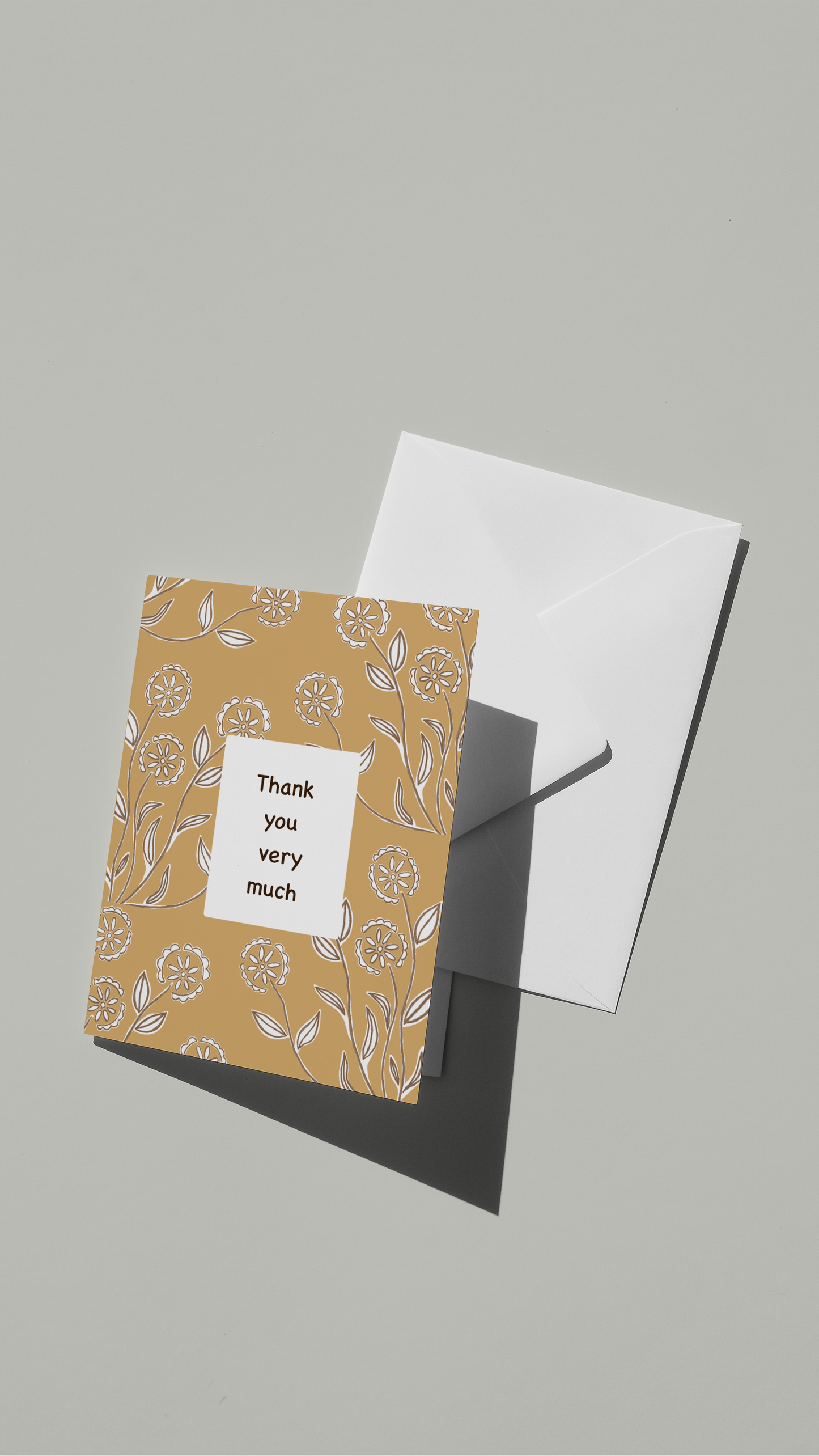 Thank You Very Much Yellow Flowers Greeting Card - Blank Inside