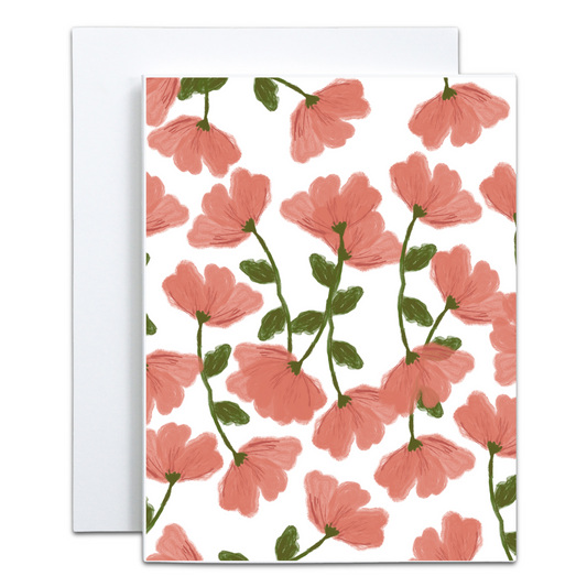 Blooming Pink Cherry Blossoms Greeting Card