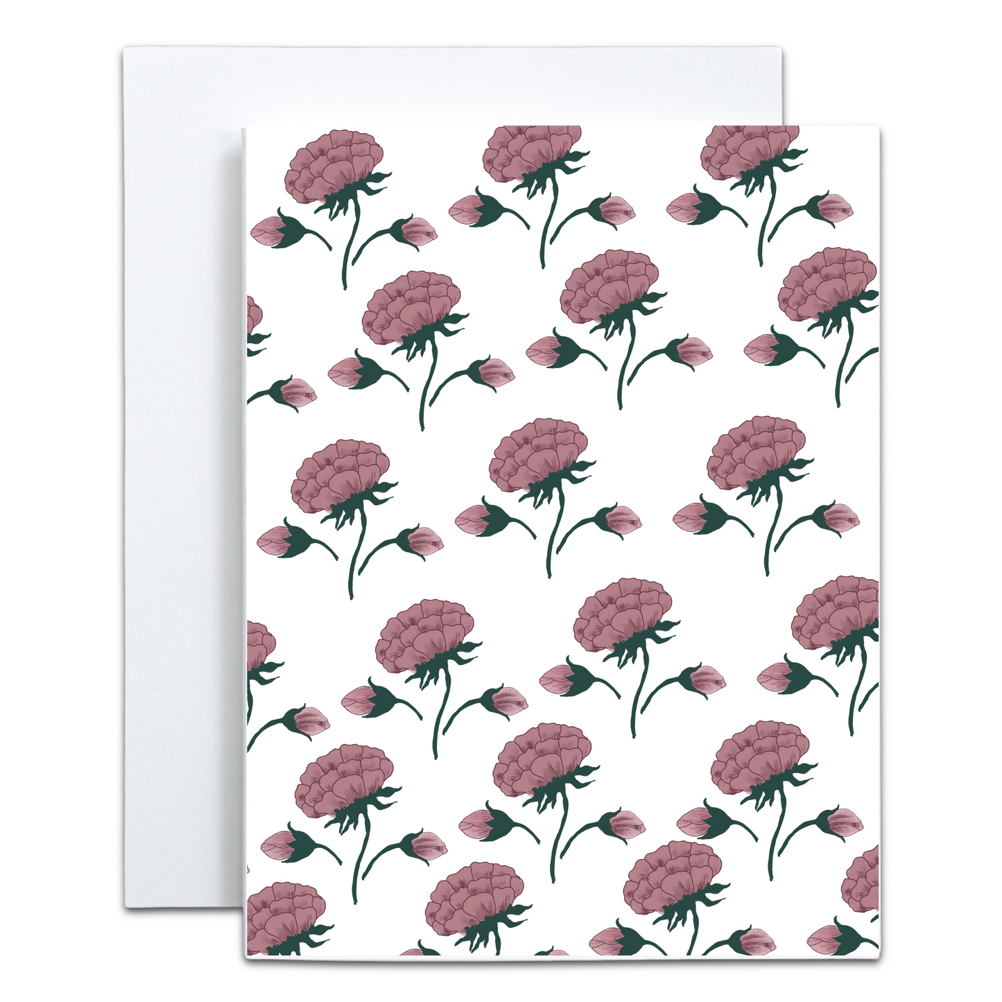 Mughal-Inspired Classic Floral Greeting Card - Blank Inside