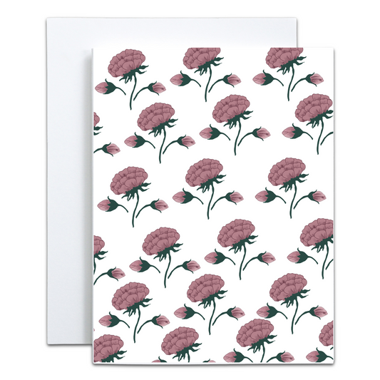 Mughal-Inspired Classic Floral Greeting Card - Blank Inside