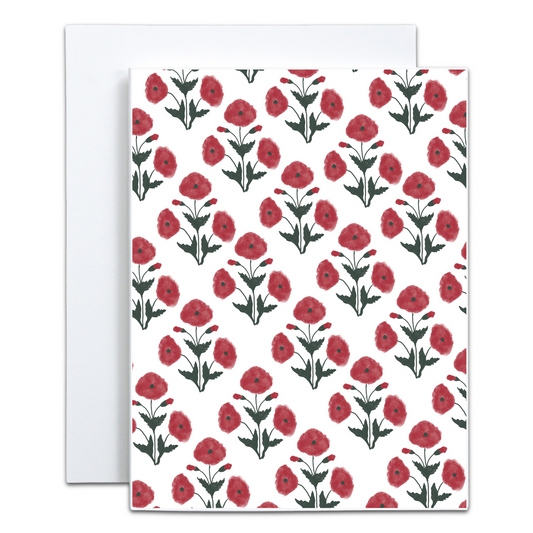 Pink Indian Marigold Greeting Card - Blank Inside