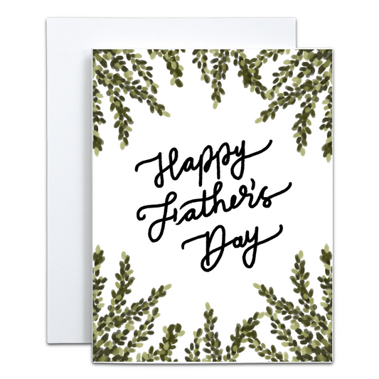 Happy Father's Day Bushes Greeting Card - Blank Inside