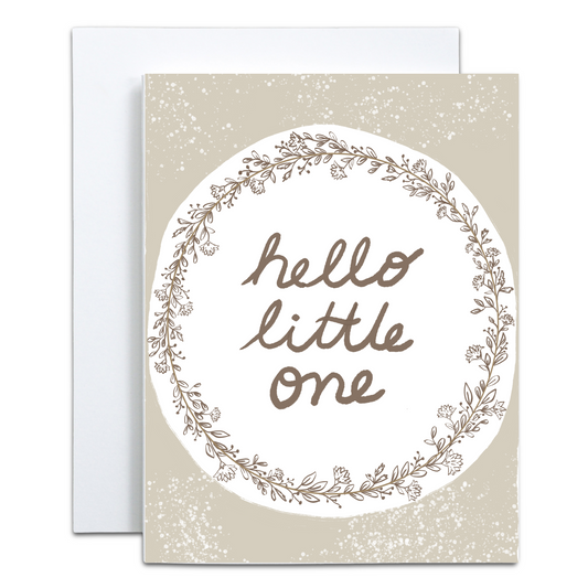 Hello Little One - New Baby Greeting Card - Blank Inside