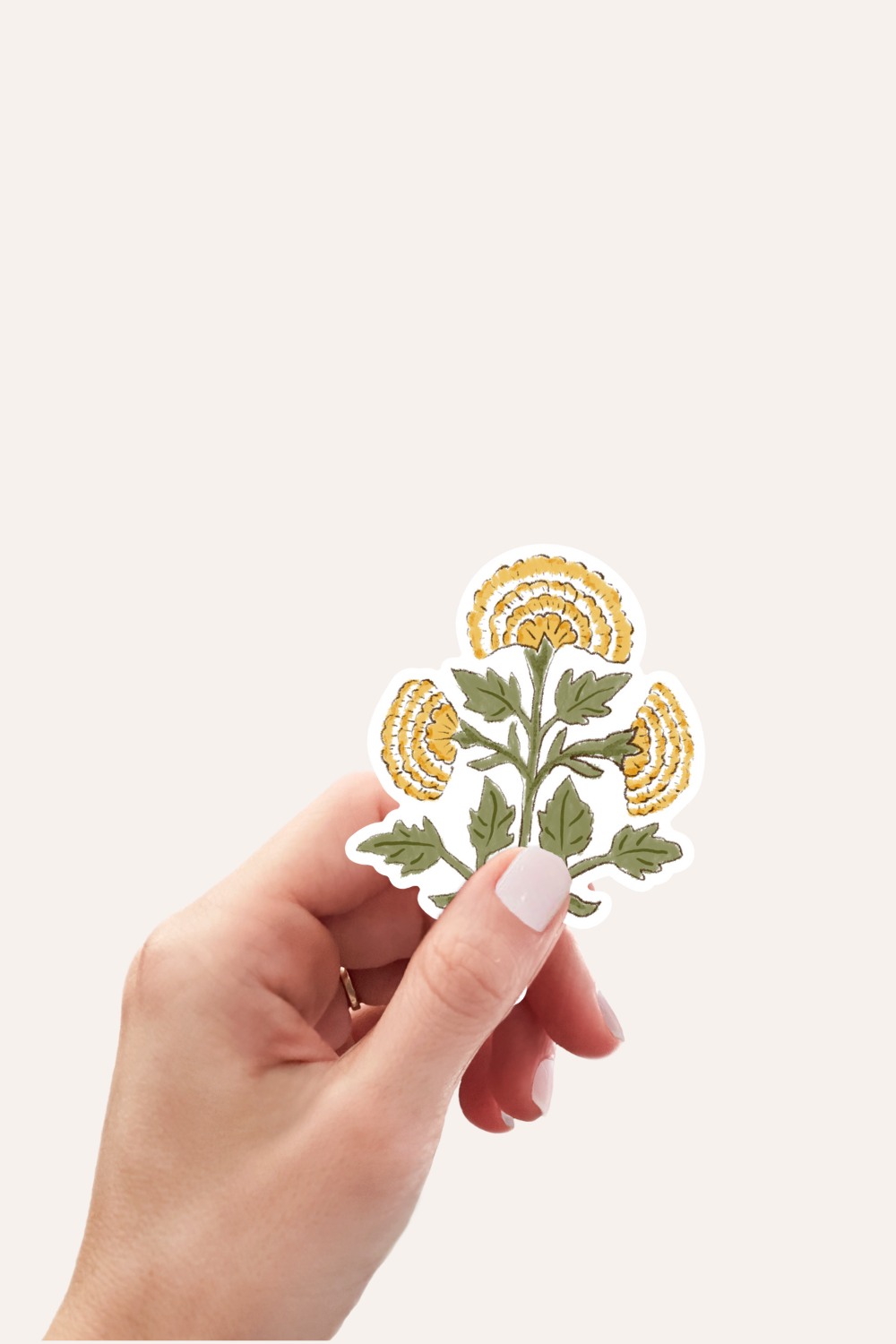 yellow side marigold sticker