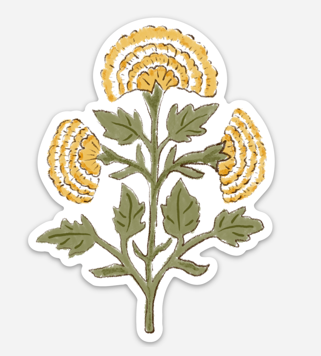 yellow side marigold sticker