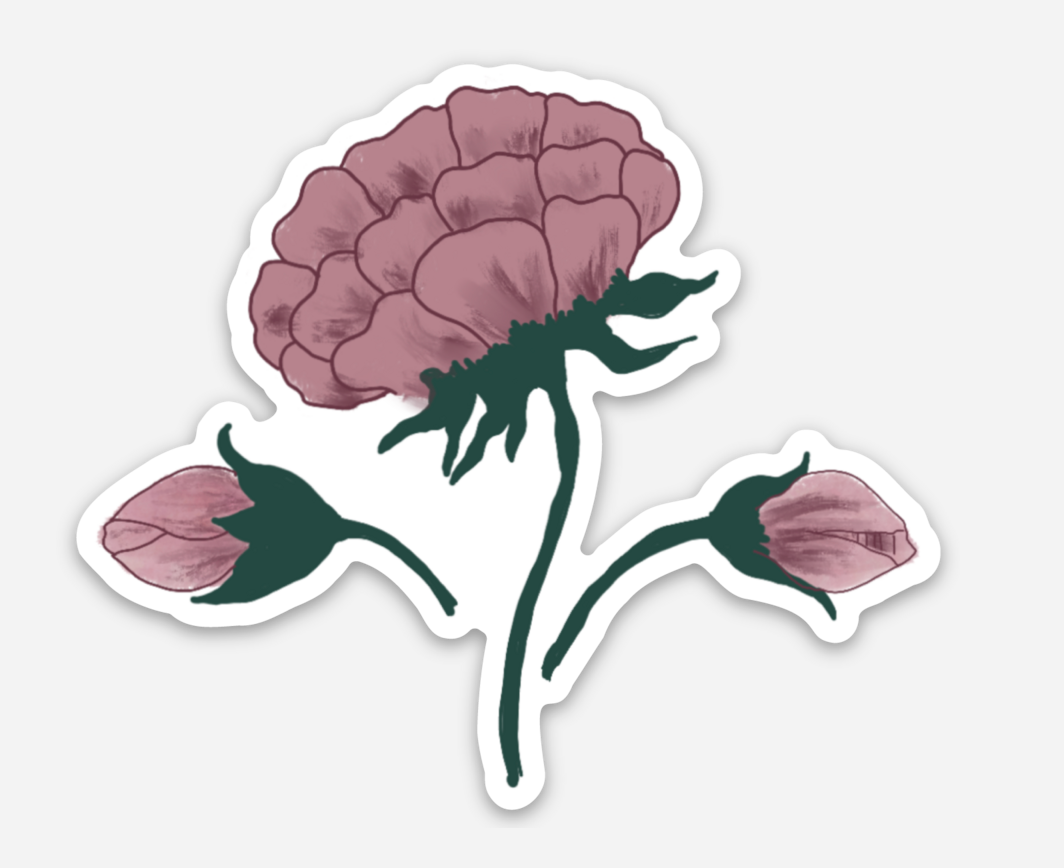 mughal purple flower sticker