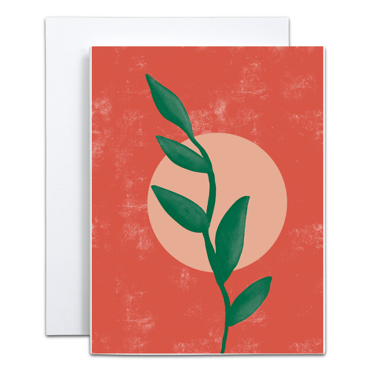 Plant in Red Greeting Card - Blank Inside